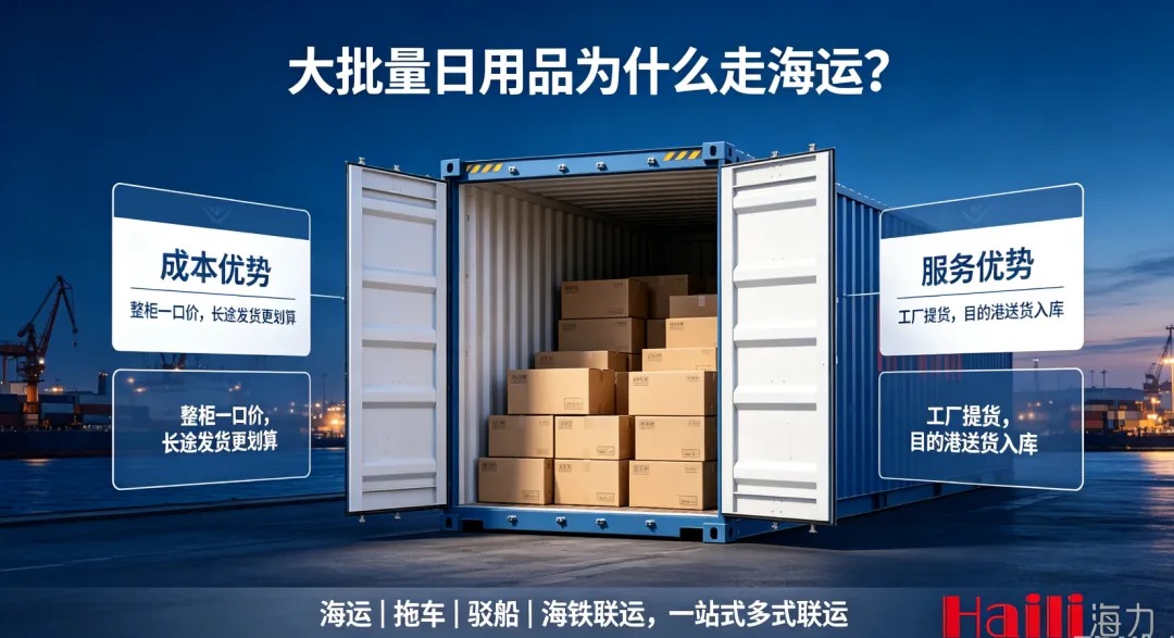大批量日用品跨区域发货，为什么越来越多企业优先选择海运？